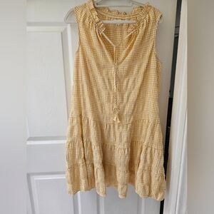 Max Studio Yellow and White Gingham Top